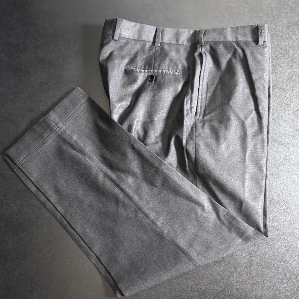 Brooks Brothers Fitzgerald Vitale Barberis‎ Canonico Wool Dress Pants Gray 36/32